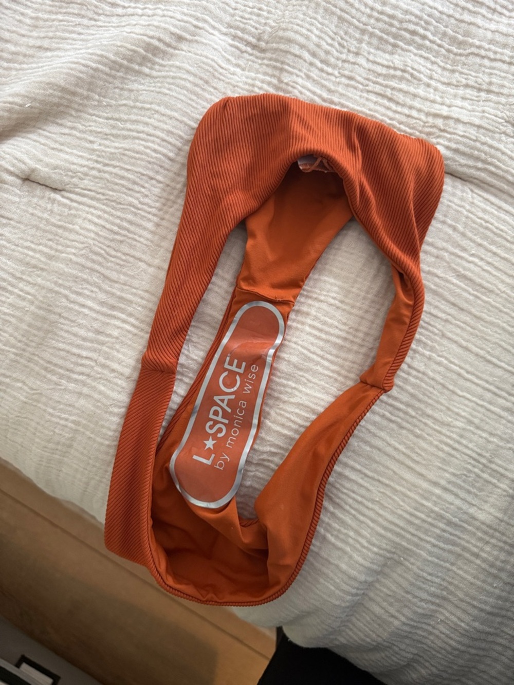 l*space One-Shoulder Ribbed Bikini Set in Burnt Orange - Picture 2 of 2